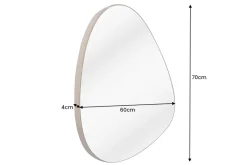 Moderner Wandspiegel NOEMI 70cm natur Eiche Massivholz handmade asymmetrisches Design