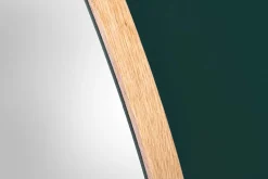 Moderner Wandspiegel NOEMI 70cm natur Eiche Massivholz handmade asymmetrisches Design