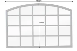 Moderner Wandspiegel PARIS 120cm schwarz Fensterspiegel Rundbogen-Design