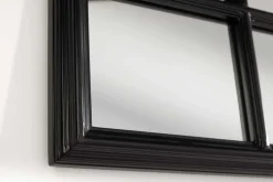 Moderner Wandspiegel PARIS 120cm schwarz Fensterspiegel Rundbogen-Design
