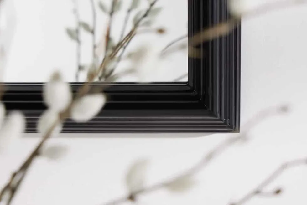 Moderner Wandspiegel PARIS 120cm schwarz Fensterspiegel Rundbogen-Design
