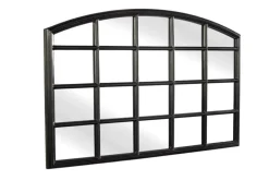Moderner Wandspiegel PARIS 120cm schwarz Fensterspiegel Rundbogen-Design