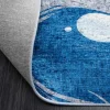 Moderner XXL Teppich ART RUGS 350x240cm grau blau weiß Flachgewebe Indoor