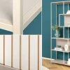 Modernes Bücherregal SLIM LINE 185cm champagner beige Metallgestell sechs Regalböden