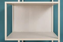Modernes Bücherregal SLIM LINE 185cm champagner beige Metallgestell sechs Regalböden