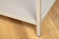 Modernes Bücherregal SLIM LINE 185cm champagner beige Metallgestell sechs Regalböden