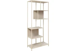 Modernes Bücherregal SLIM LINE 185cm champagner beige Metallgestell sechs Regalböden