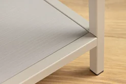 Modernes Bücherregal SLIM LINE 115cm champagner beige Metallgestell fünf Regalböden