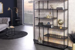 Modernes Bücherregal SLIM LINE 185x135cm graphit Metallgestell
