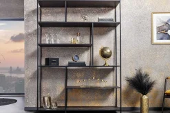 Modernes Bücherregal SLIM LINE 185x135cm graphit Metallgestell