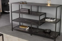 Modernes Bücherregal SLIM LINE 115cm graphit Metallgestell mit fünf Regalböden