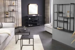 Modernes Bücherregal SLIM LINE 115cm graphit Metallgestell mit fünf Regalböden