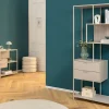 Modernes Bücherregal SLIM LINE 185cm champagner beige Metall mit Schubladen