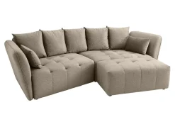 Modernes Big Sofa ROYAL 295cm greige Veloursstoff Federkern XXL-Couch
