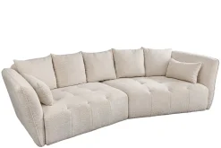 Modernes Big Sofa ROYAL 295cm champagner beige Bouclé Federkern XXL-Couch