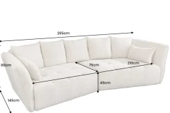 Modernes Big Sofa ROYAL 295cm champagner beige Bouclé Federkern XXL-Couch