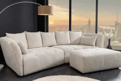 Modernes Big Sofa ROYAL 295cm champagner beige Bouclé Federkern XXL-Couch