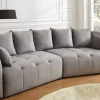 Modernes Big Sofa ROYAL 295cm grau Veloursstoff Federkern XXL-Couch