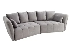 Modernes Big Sofa ROYAL 295cm grau Veloursstoff Federkern XXL-Couch