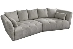 Modernes Big Sofa ROYAL 295cm grau Bouclé Federkern XXL-Couch inkl. Kissen