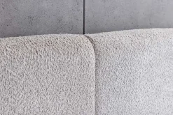 Modernes Boxbett ART DECO 180x200cm greige Bouclé mit Stauraum und Lattenrost