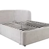 Modernes Boxbett ART DECO 160x200cm greige Bouclé mit Stauraum und Lattenrost