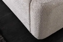 Modernes Boxbett ART DECO 160x200cm greige Bouclé mit Stauraum und Lattenrost
