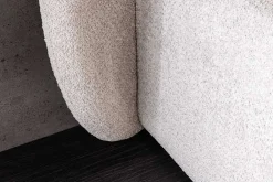 Modernes Boxbett ART DECO 160x200cm greige Bouclé mit Stauraum und Lattenrost