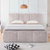 Modernes Boxbett ATELIER 180x200cm champagner beige Samt mit Lattenrost und Stauraum