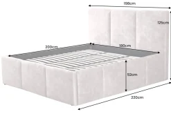 Modernes Boxbett ATELIER 180x200cm champagner beige Samt mit Lattenrost und Stauraum