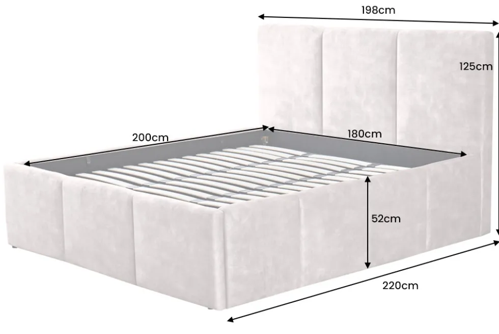 Modernes Boxbett ATELIER 180x200cm champagner beige Samt mit Lattenrost und Stauraum