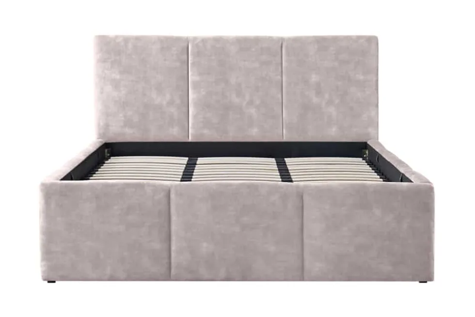 Modernes Boxbett ATELIER 180x200cm champagner beige Samt mit Lattenrost und Stauraum