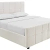 Modernes Boxbett PRESTIGE 180x200cm creme Bouclè mit Stauraum und Lattenrost