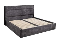 Modernes Boxbett STORAGE 180x200cm grau Samt mit Stauraum und Lattenrost