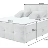 Modernes Boxspringbett TOULOUSE 160x200cm silbergrau inkl. Matratze Topper Stauraum