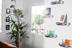 Modernes Design Wandregal TEAR 40cm silber Aluminium