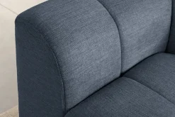 Modernes Ecksofa CITY 240cm blau Strukturstoff 3-Sitzer Couch inkl. Kissen