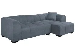 Modernes Ecksofa CITY 240cm blau Strukturstoff 3-Sitzer Couch inkl. Kissen