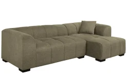 Modernes Ecksofa CITY 240cm grün Strukturstoff 3-Sitzer Couch inkl. Kissen