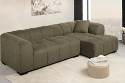 Modernes Ecksofa CITY 240cm grün Strukturstoff 3-Sitzer Couch inkl. Kissen