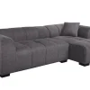Modernes Ecksofa CITY 240cm grau Strukturstoff 3-Sitzer Couch inkl. Kissen