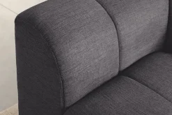 Modernes Ecksofa CITY 240cm grau Strukturstoff 3-Sitzer Couch inkl. Kissen