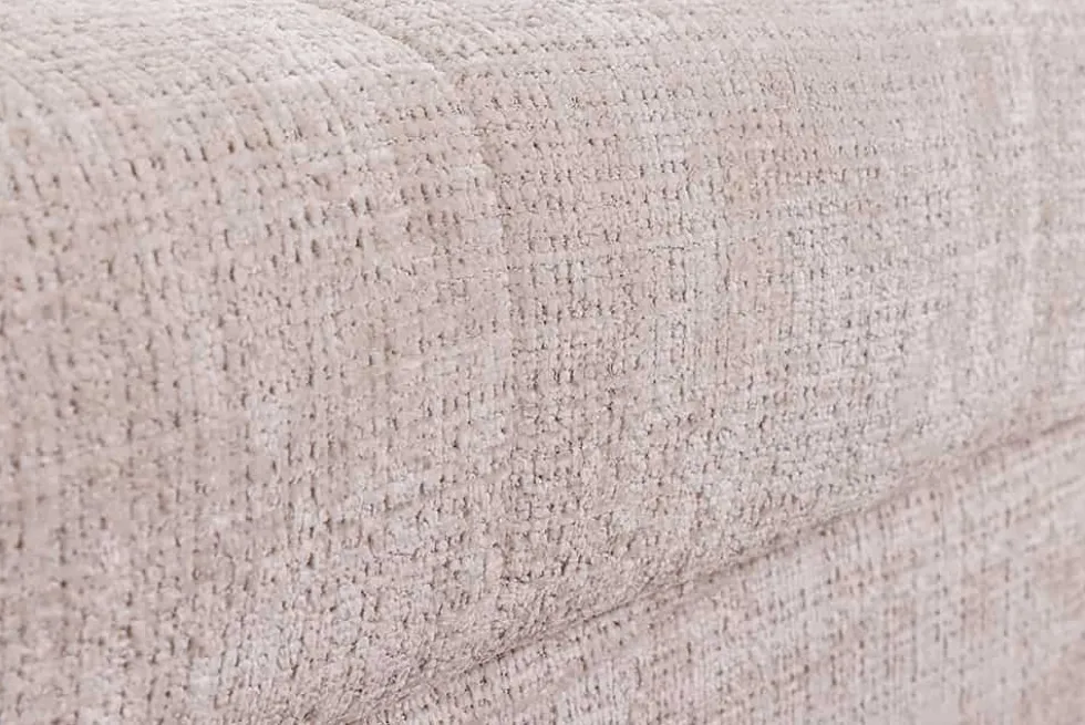 Modernes Ecksofa KENT 220cm champagner beige Chenille Cremona Federkern Wohnlandschaft mit Hocker