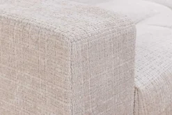 Modernes Ecksofa KENT 220cm champagner beige Chenille Cremona Federkern Wohnlandschaft mit Hocker
