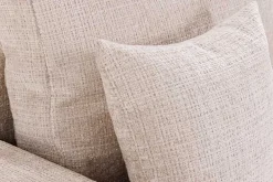 Modernes Ecksofa KENT 220cm champagner beige Chenille Cremona Federkern Wohnlandschaft mit Hocker
