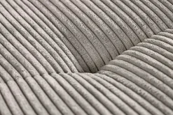 Modernes Ecksofa KENT 220cm greige Cord inkl. Hocker Federkern L-Form Wohnlandschaft