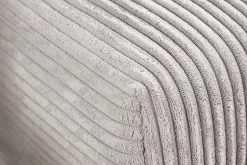 Modernes Ecksofa KENT 220cm beige Cord inkl. Hocker Federkern L-Form Wohnlandschaft