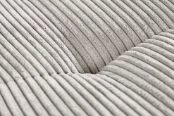 Modernes Ecksofa KENT 220cm beige Cord inkl. Hocker Federkern L-Form Wohnlandschaft