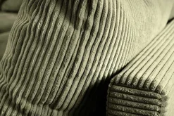 Modernes Ecksofa KENT 220cm grün Cord inkl. Hocker Federkern L-Form Wohnlandschaft