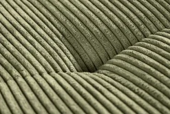 Modernes Ecksofa KENT 220cm grün Cord inkl. Hocker Federkern L-Form Wohnlandschaft